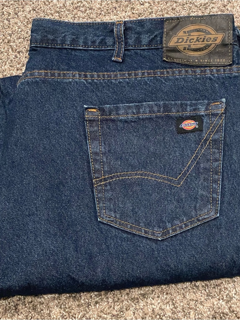 Dickies Men’s Relaxed Fit Flannel Lined Jeans - Dark Blue